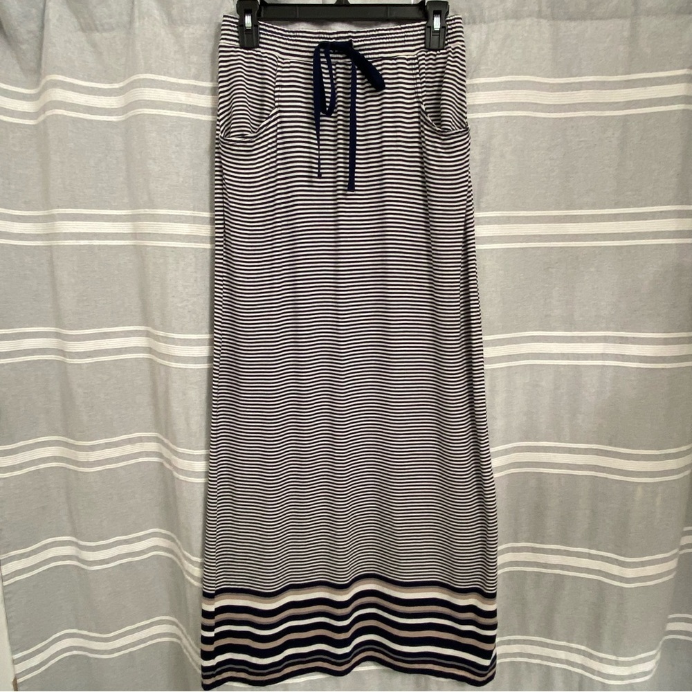 MAX STUDIO / Striped Elastic Waist Maxi Skirt Size XS